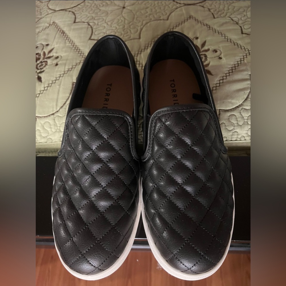 Torrid Black Faux Leather Quilted Sneakers (WW)